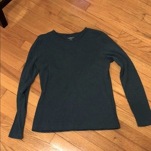 Ocean blue long sleeve cotton tee